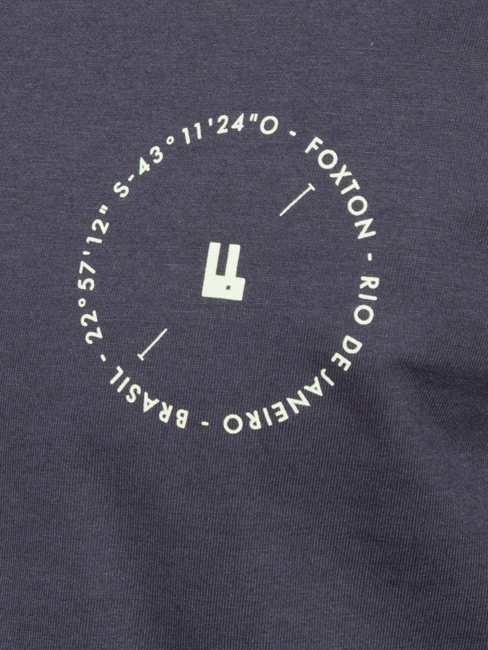  Camiseta Masculina Coordenadas Azul Foxton