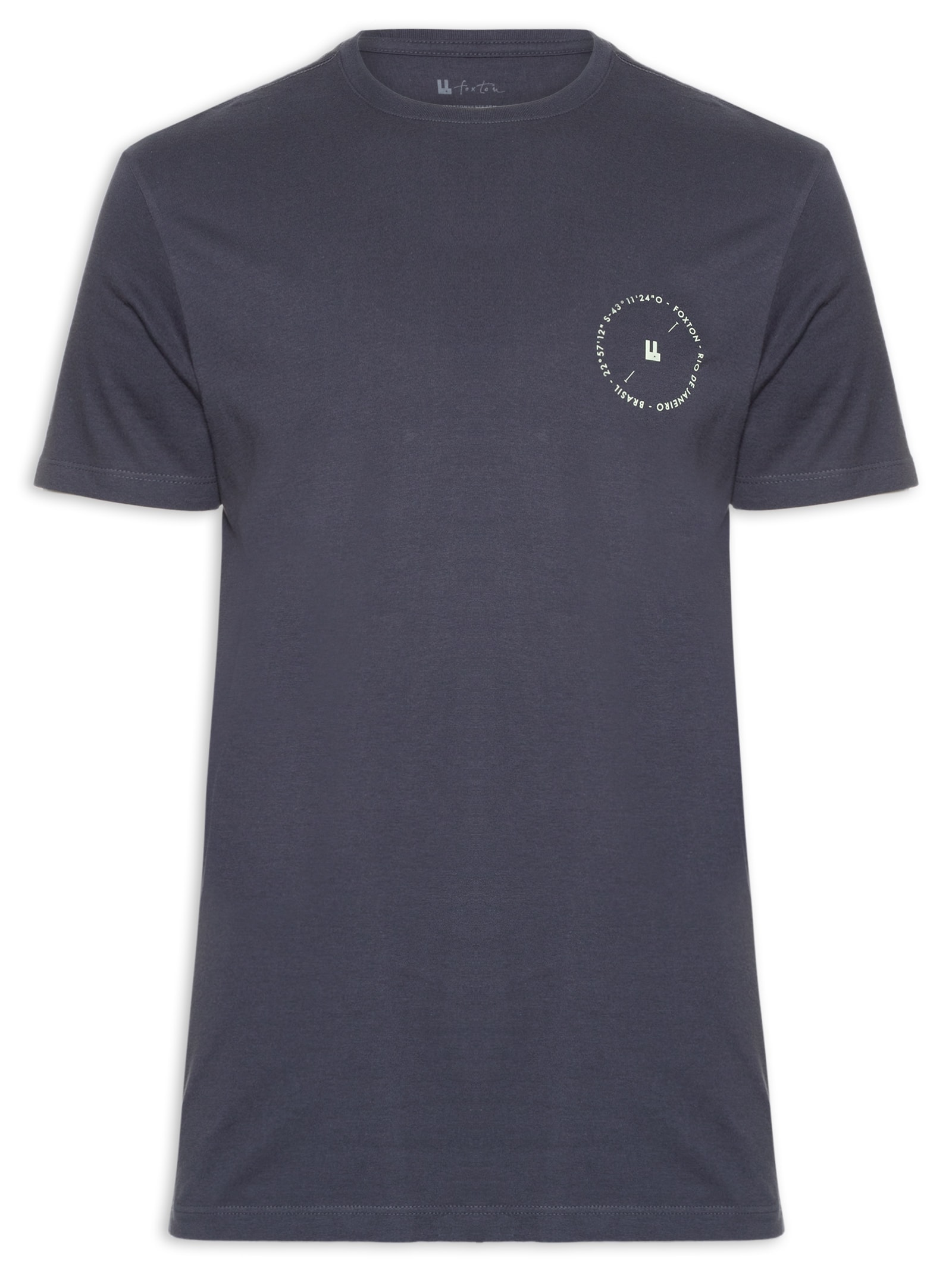  Camiseta Masculina Coordenadas Azul Foxton