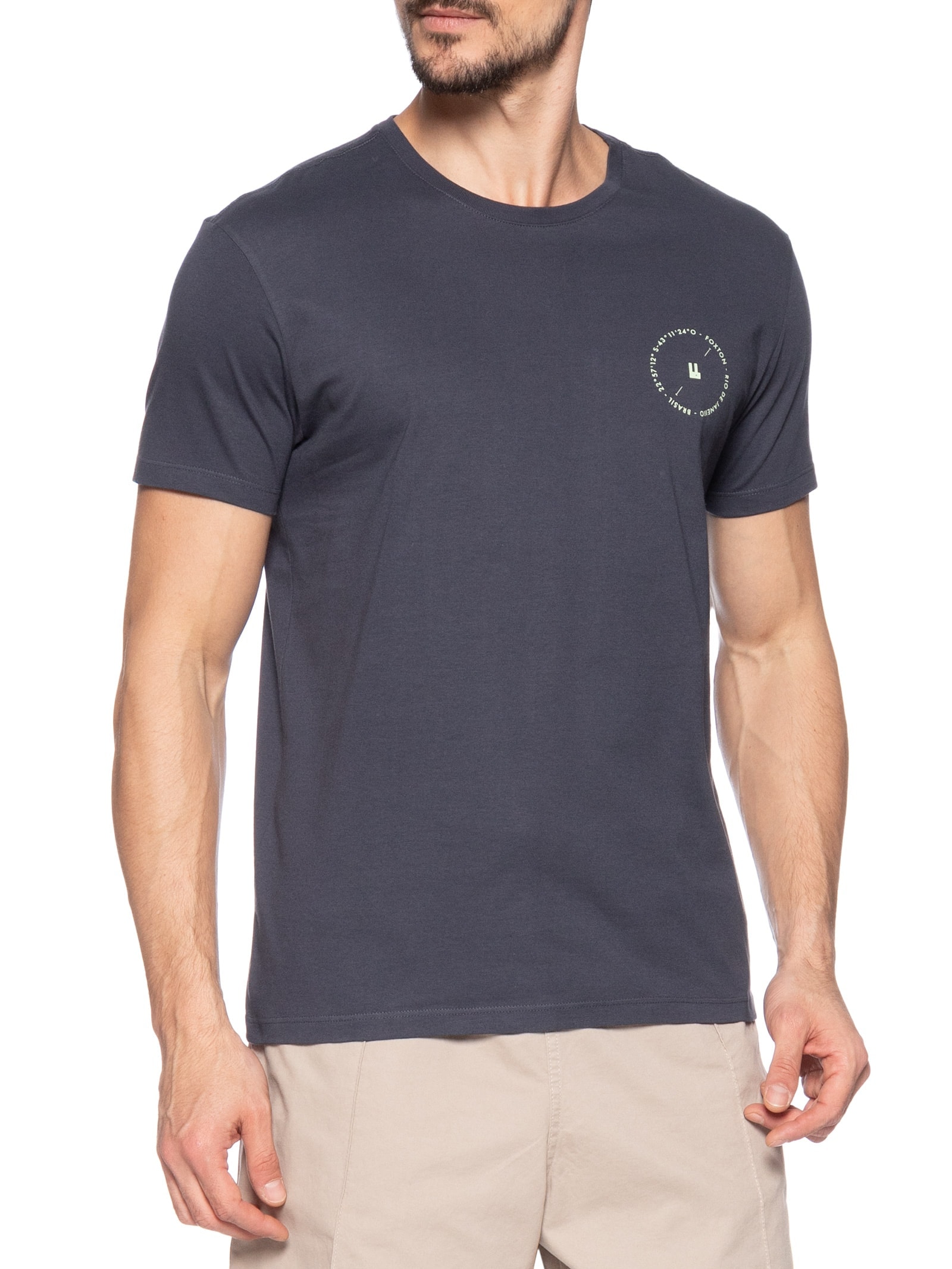  Camiseta Masculina Coordenadas Azul Foxton