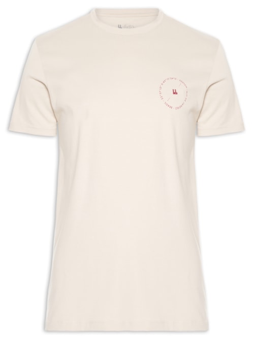 Camiseta Masculina Coordenadas – Bege