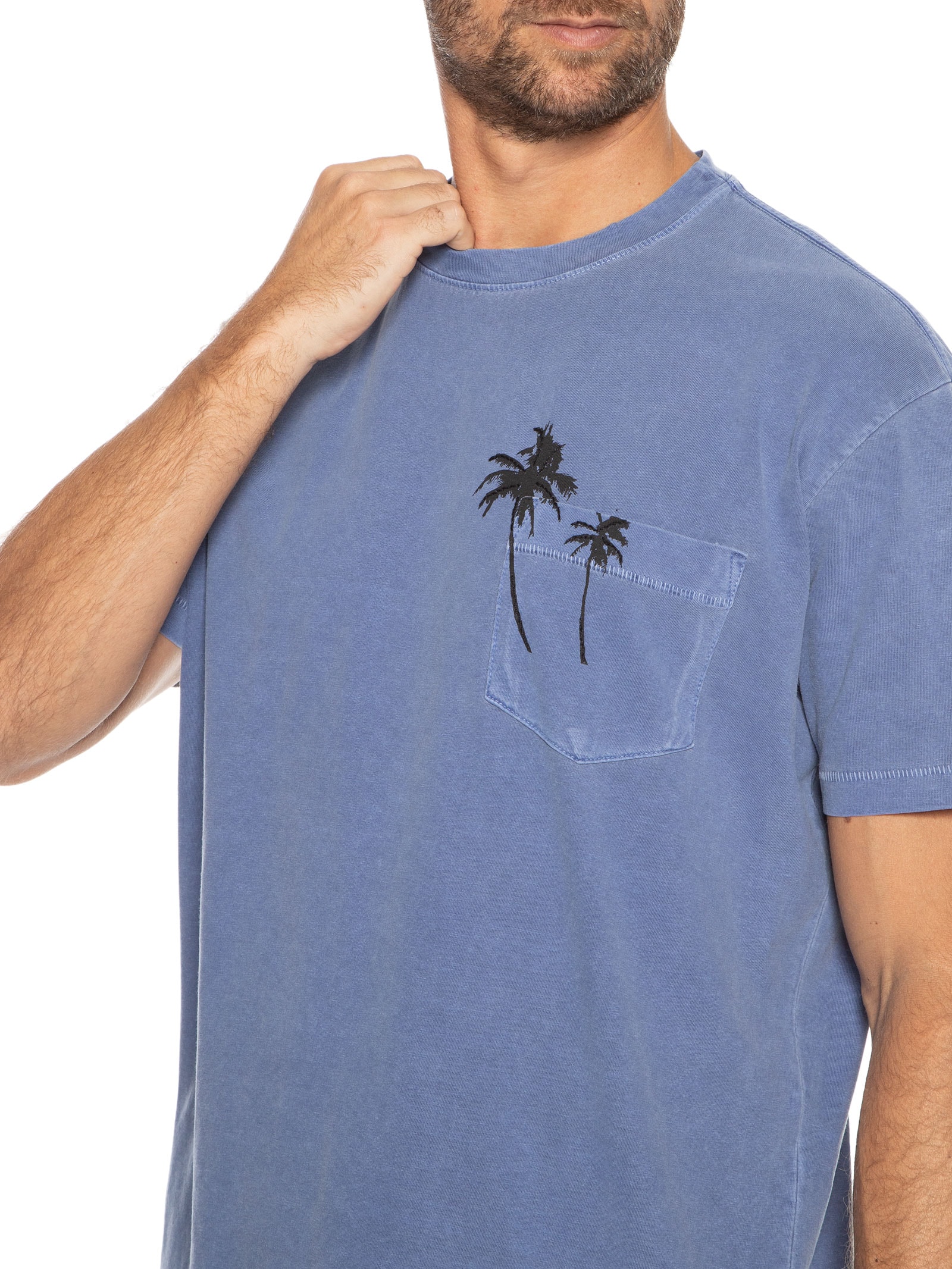 Camiseta Masculina Coqueiros Azul Osklen