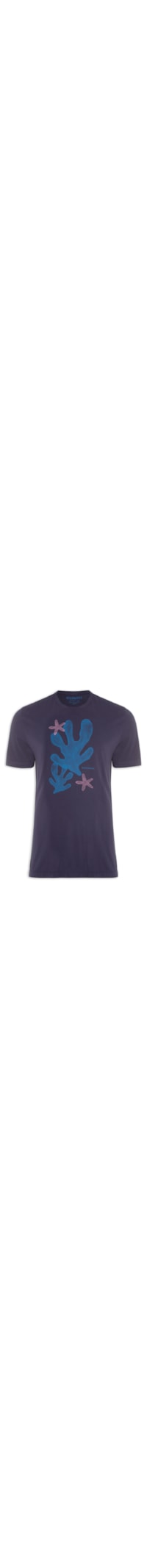 Camiseta Masculina Corais Aquarela - Azul