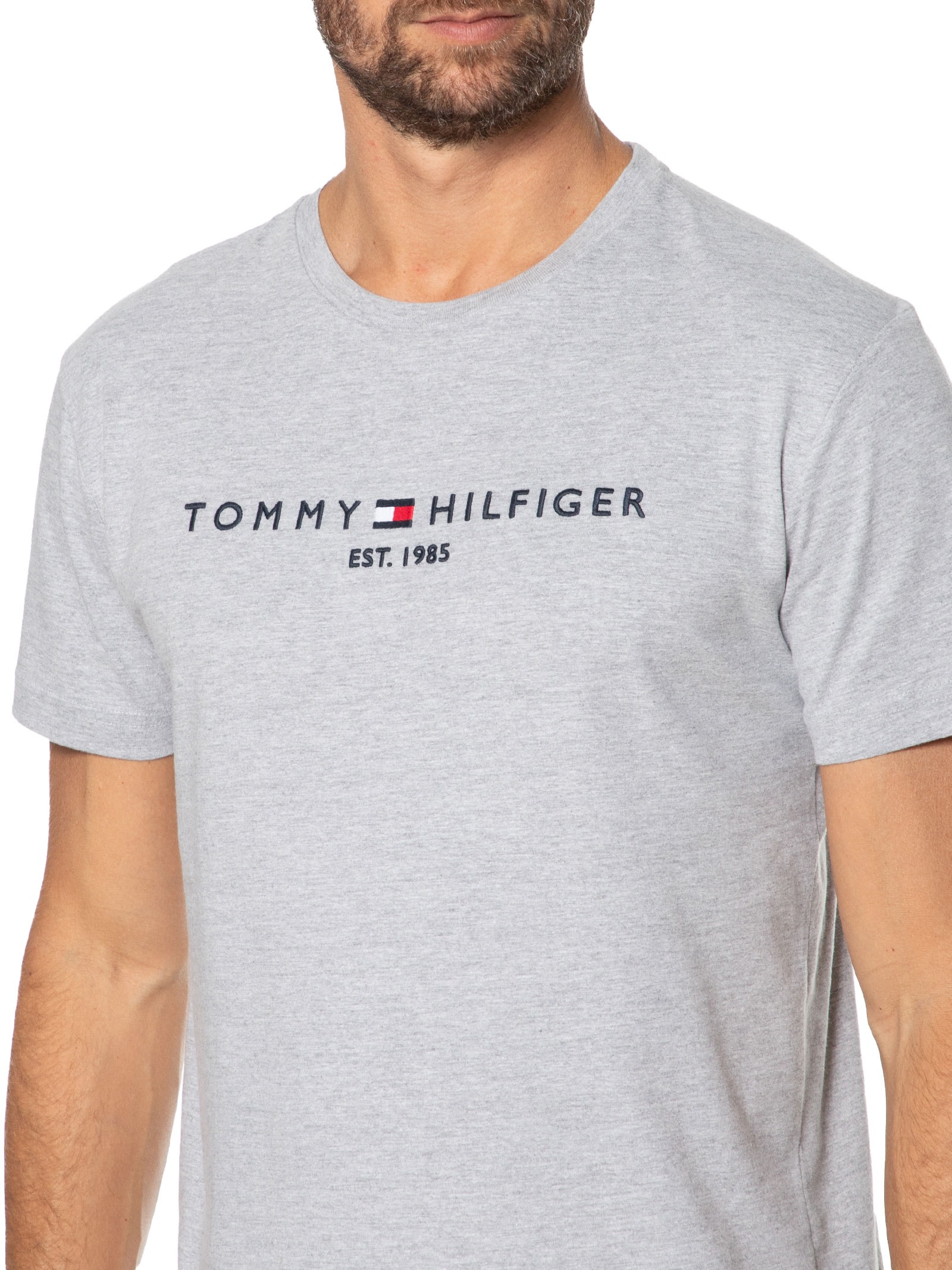 Camiseta Masculina Core Logo Tee Cinza Tommy Hilfiger