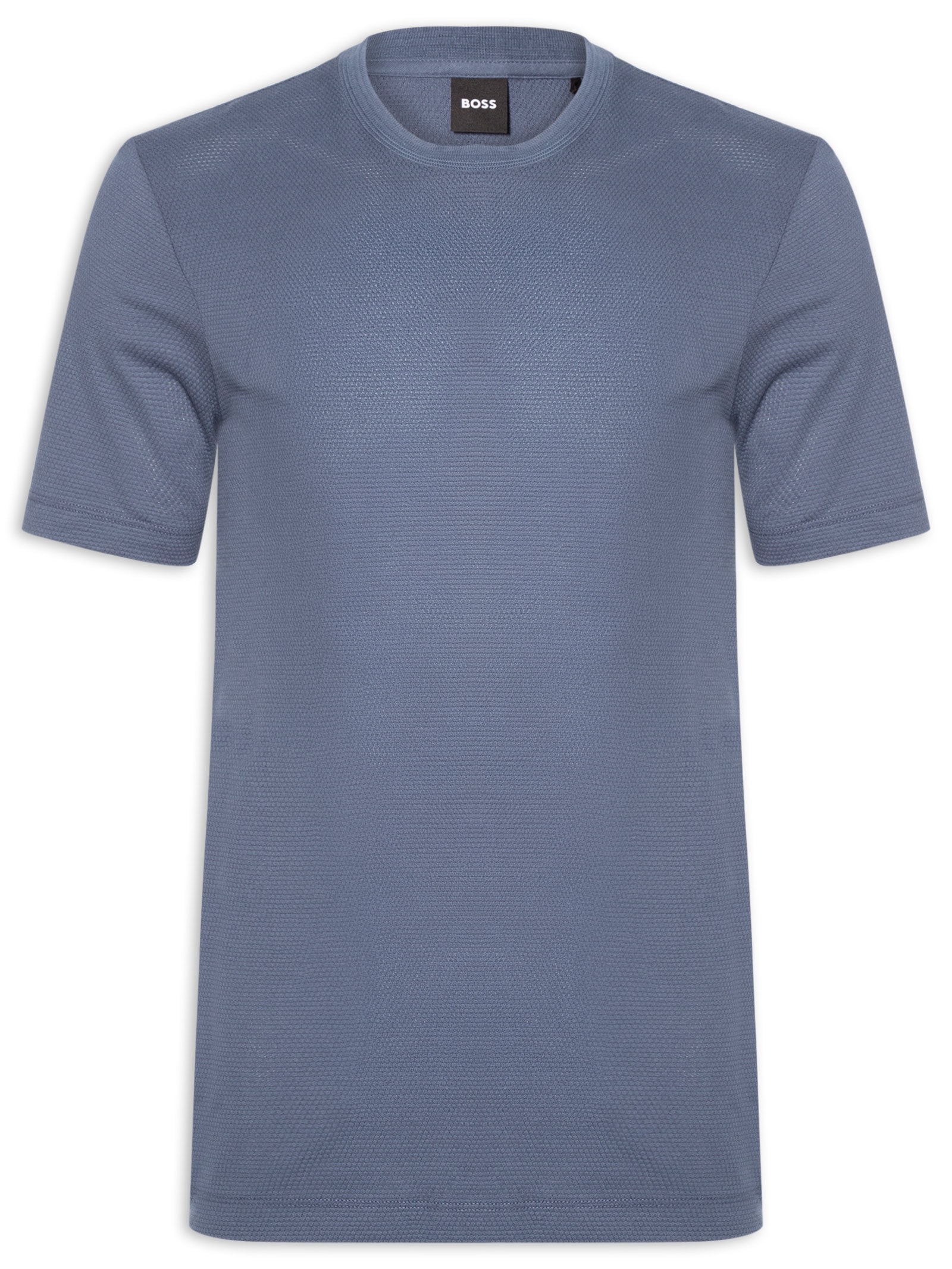 Camiseta Masculina Cotton Blend Bubble-Jacquard Tiburt 240 Azul Boss