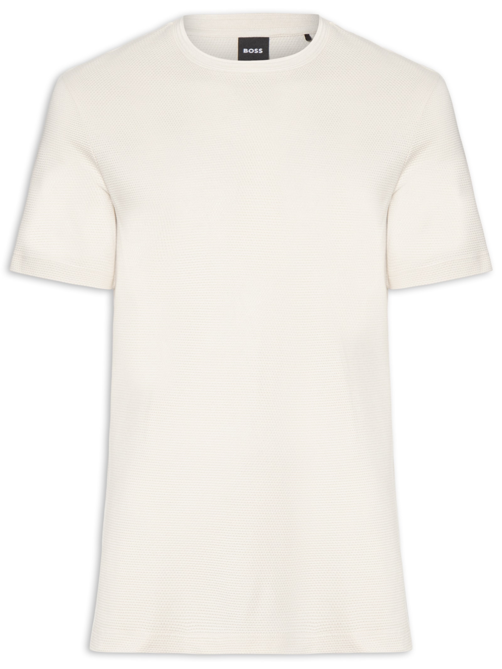 Camiseta Masculina Cotton Blend Bubble-Jacquard Tiburt 240 Branco Boss
