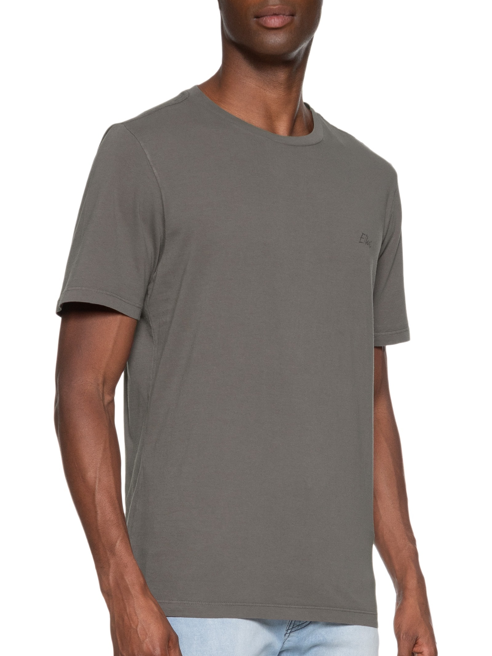 Camiseta Masculina Cotton Fine Aquarela Class Cinza Ellus