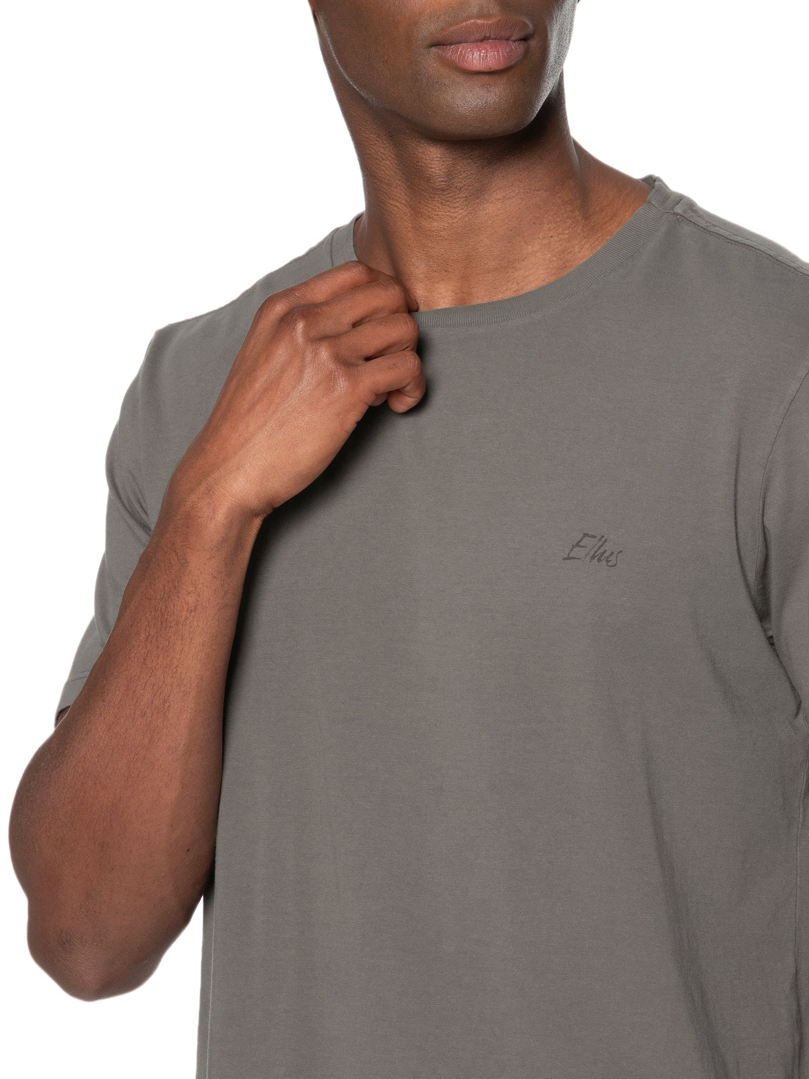 Camiseta Masculina Cotton Fine Aquarela Class Cinza Ellus