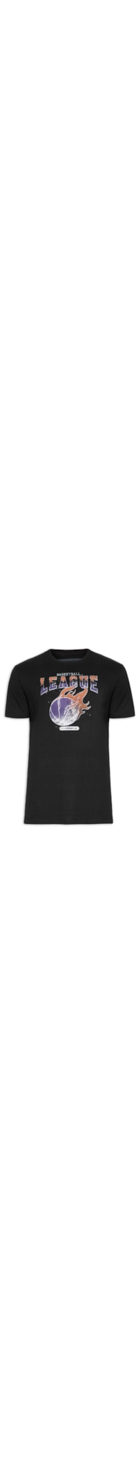 Camiseta Masculina Cotton Fine Basketball League Classic - Preto