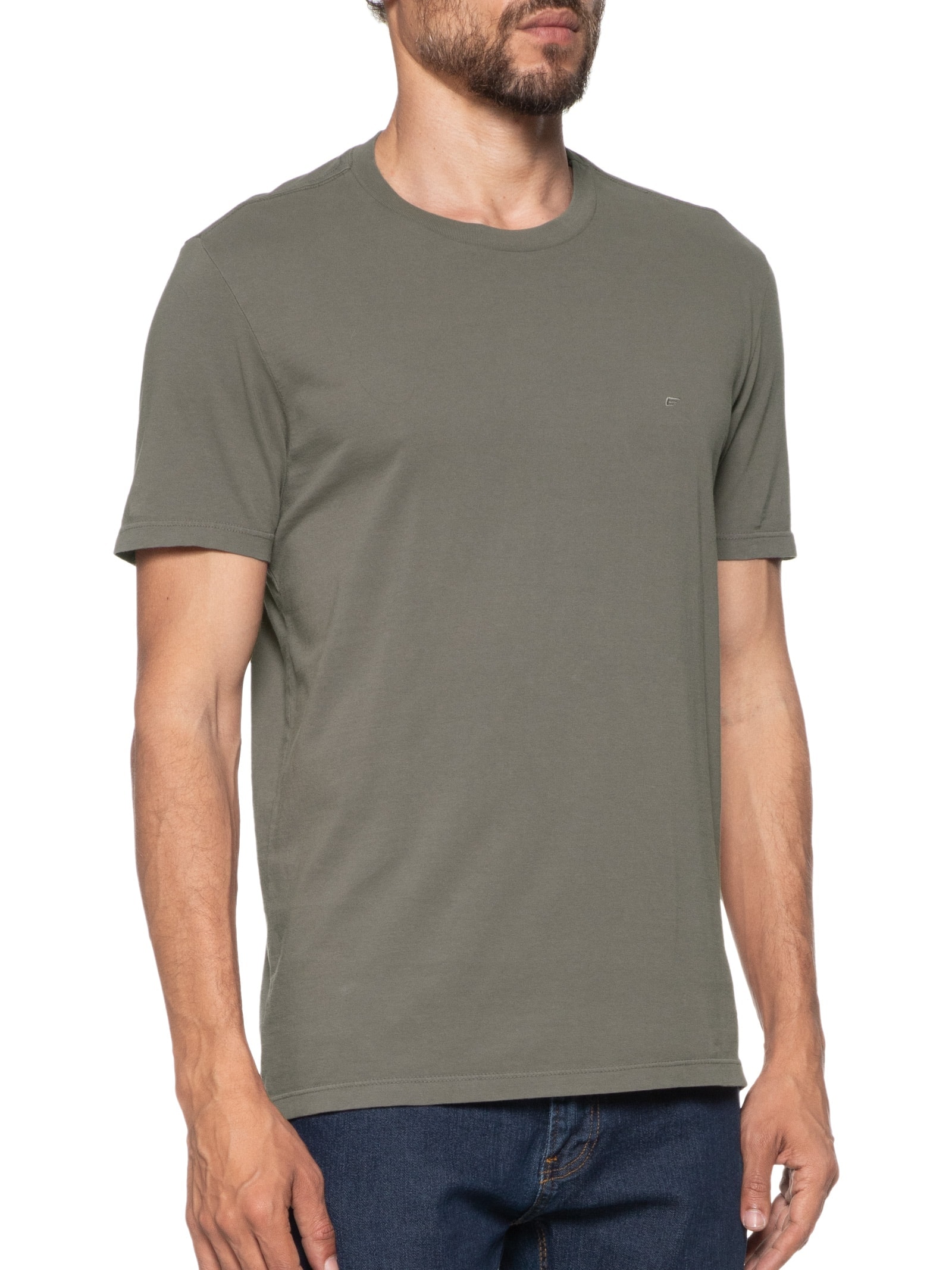 Camiseta Masculina Cotton Fine Easa Classic Manga Curta Cinza Ellus