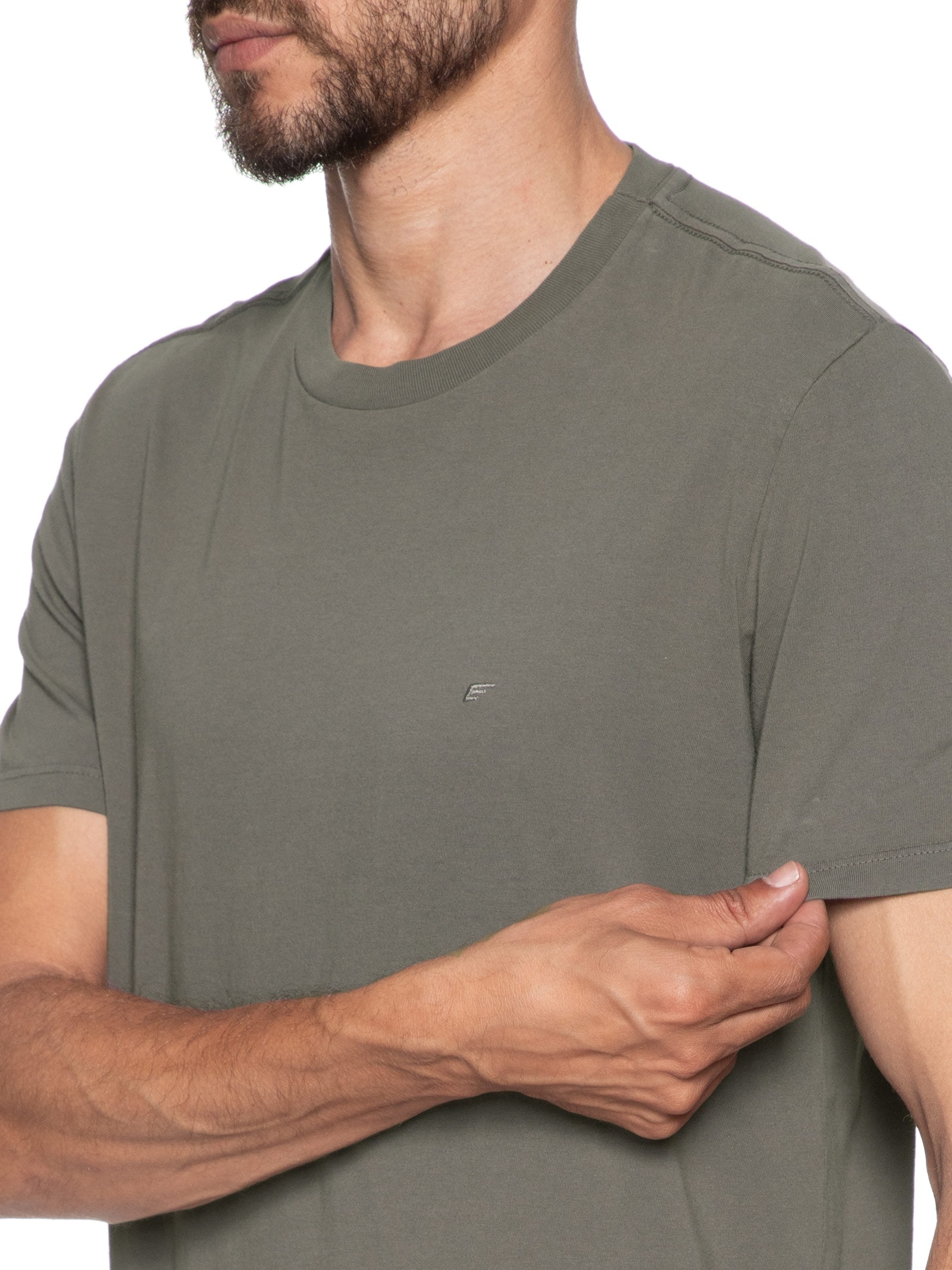 Camiseta Masculina Cotton Fine Easa Classic Manga Curta Cinza Ellus