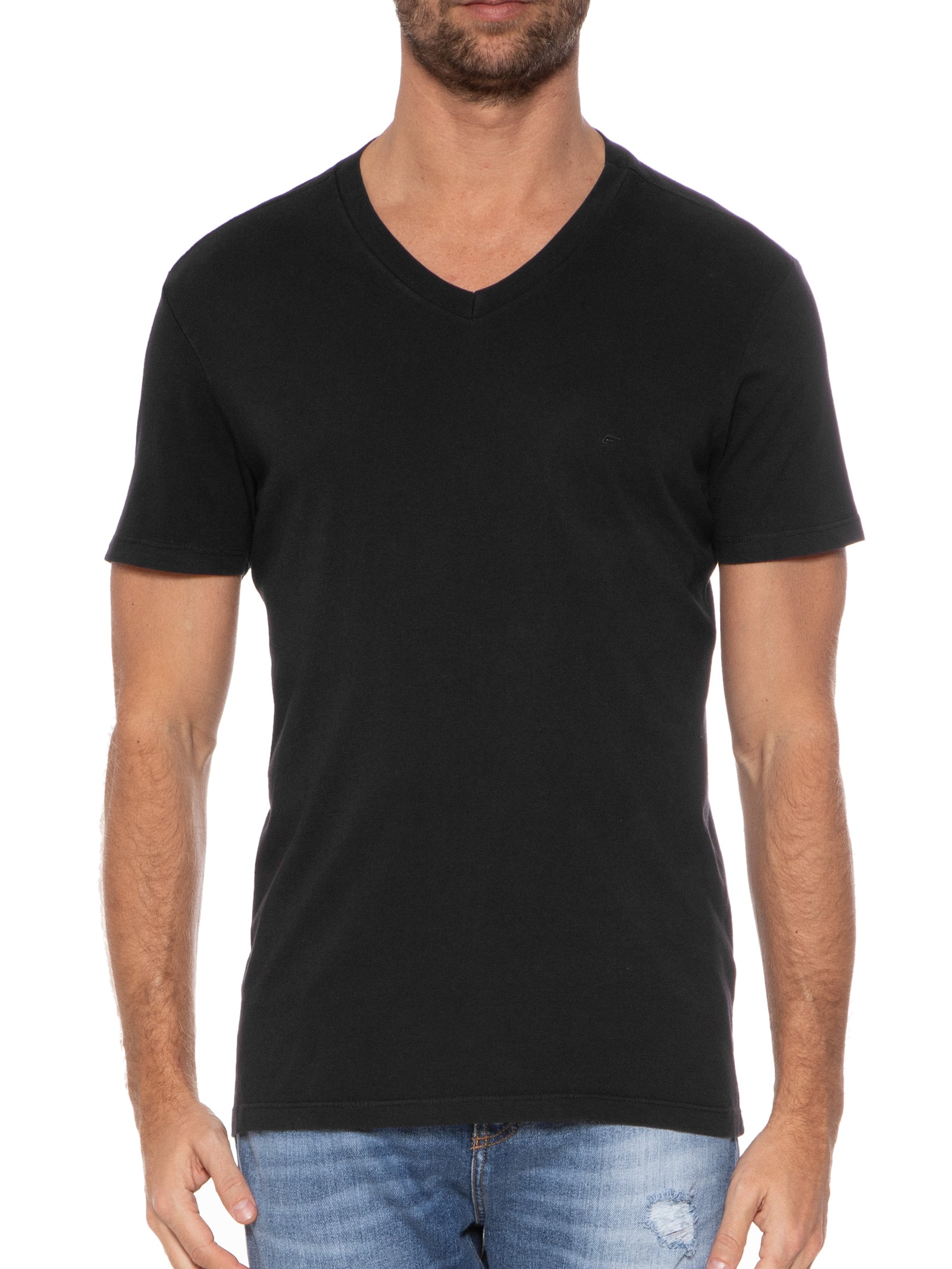 Camiseta Masculina Cotton Fine Easa Classic Preta Ellus