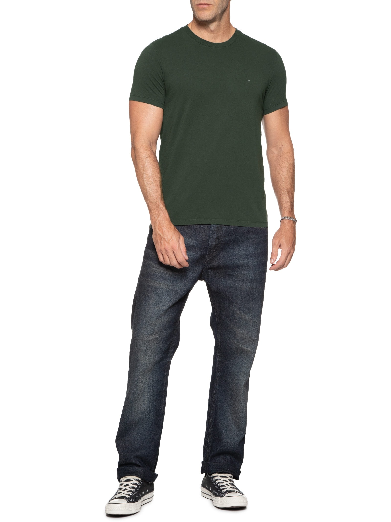 Camiseta Masculina Cotton Fine Easa Classic Verde Ellus