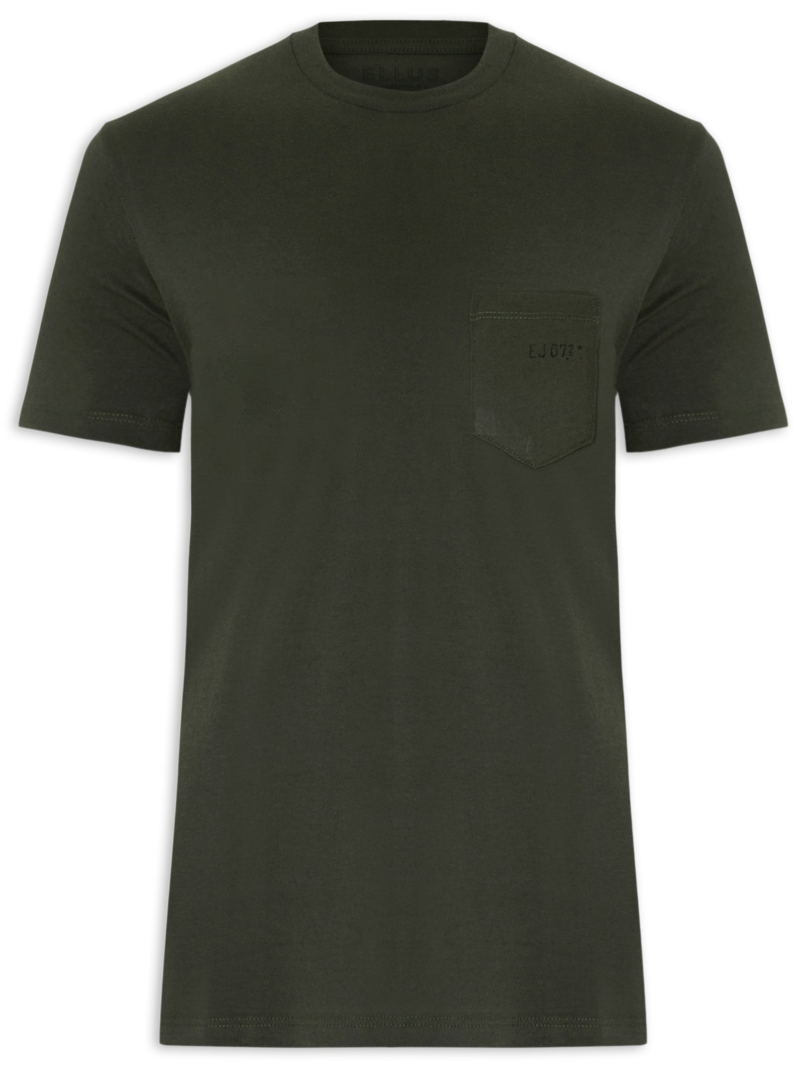 Camiseta Masculina Cotton Fine Easa Pocket Class Verde Ellus