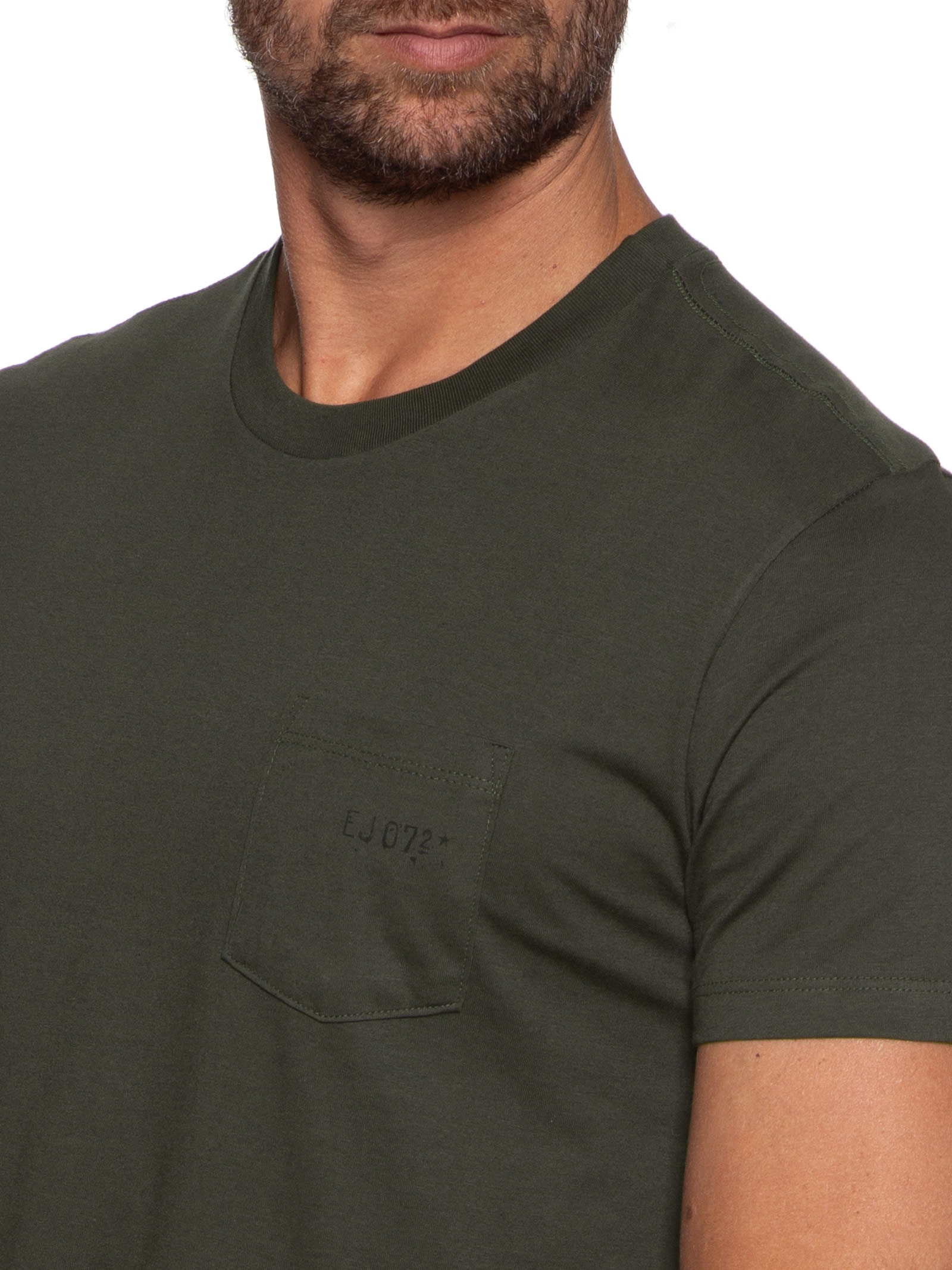 Camiseta Masculina Cotton Fine Easa Pocket Class Verde Ellus