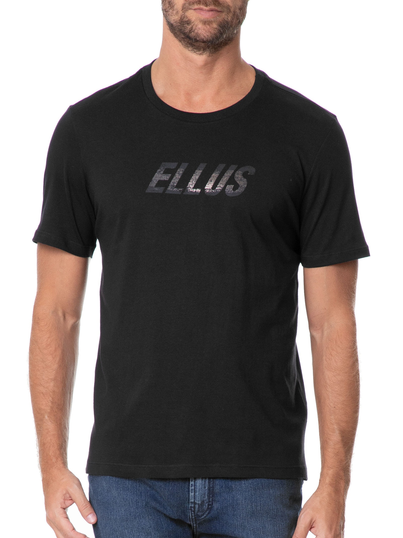 Camiseta Masculina Cotton Fine Ellus Dots Classic Mc Preto Ellus