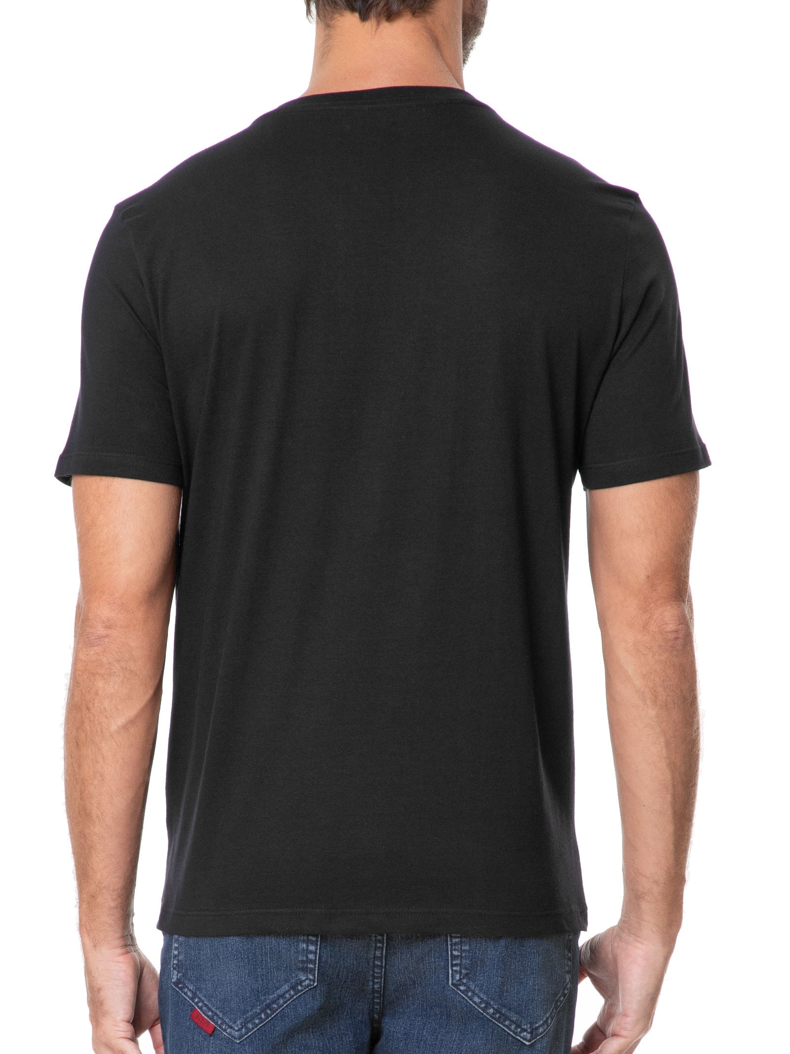 Camiseta Masculina Cotton Fine Ellus Dots Classic Mc Preto Ellus