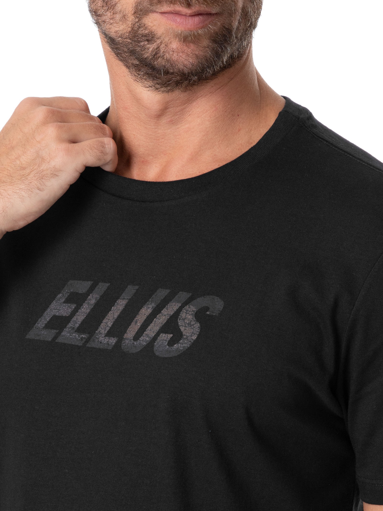 Camiseta Masculina Cotton Fine Ellus Dots Classic Mc Preto Ellus