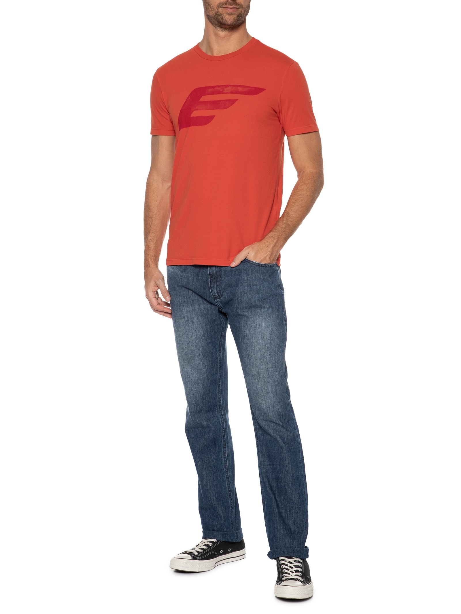 Camiseta Masculina Cotton Fine Maxi Easa Classic Manga Curta Vermelho Ellus