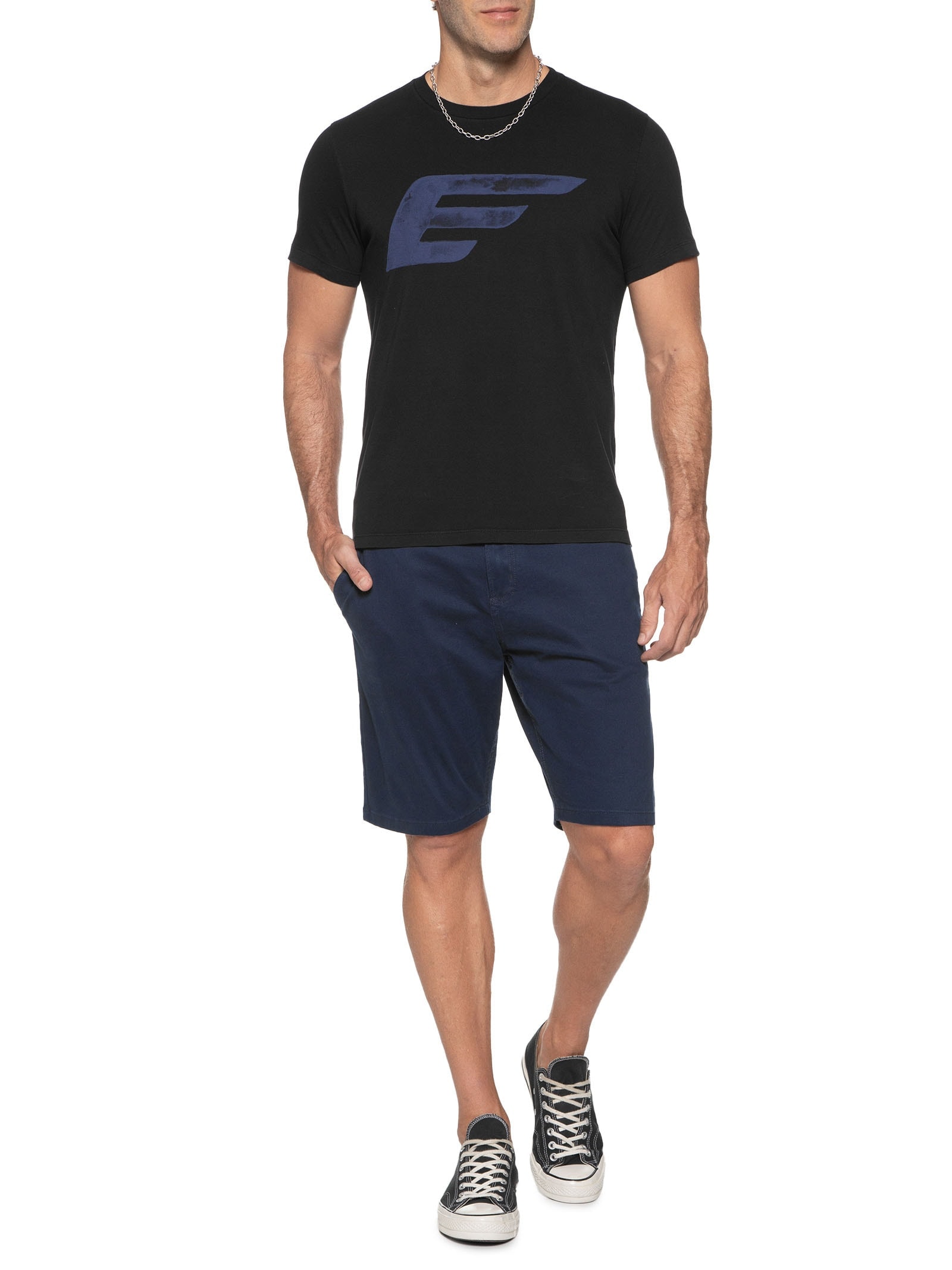 Camiseta Masculina Cotton Fine Maxi Easa Classic Preto Ellus