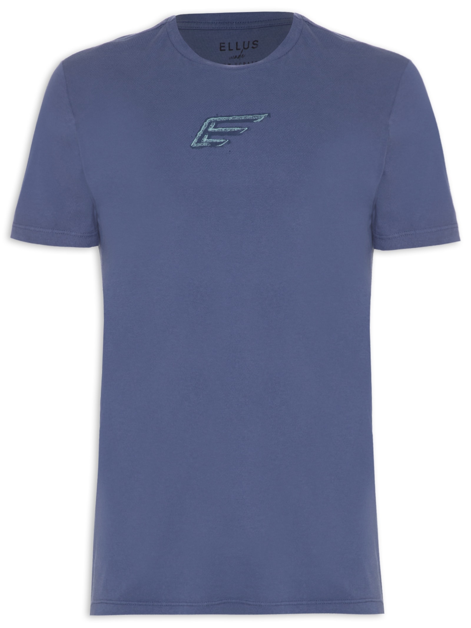 Camiseta Masculina Cotton Fine Paint Classic Manga Curta Azul Ellus