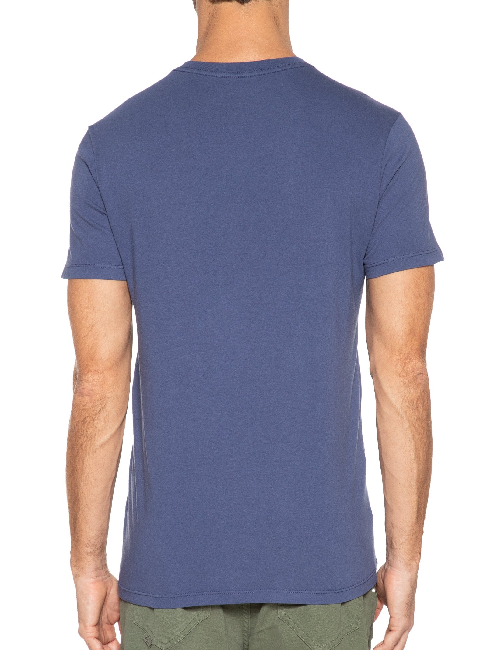 Camiseta Masculina Cotton Fine Paint Classic Manga Curta Azul Ellus