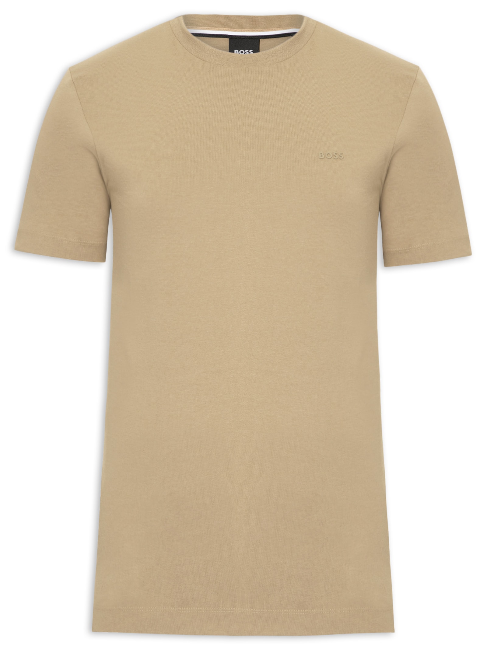 Camiseta Masculina Cotton Jersey Crew Neck Thompson Bege Boss