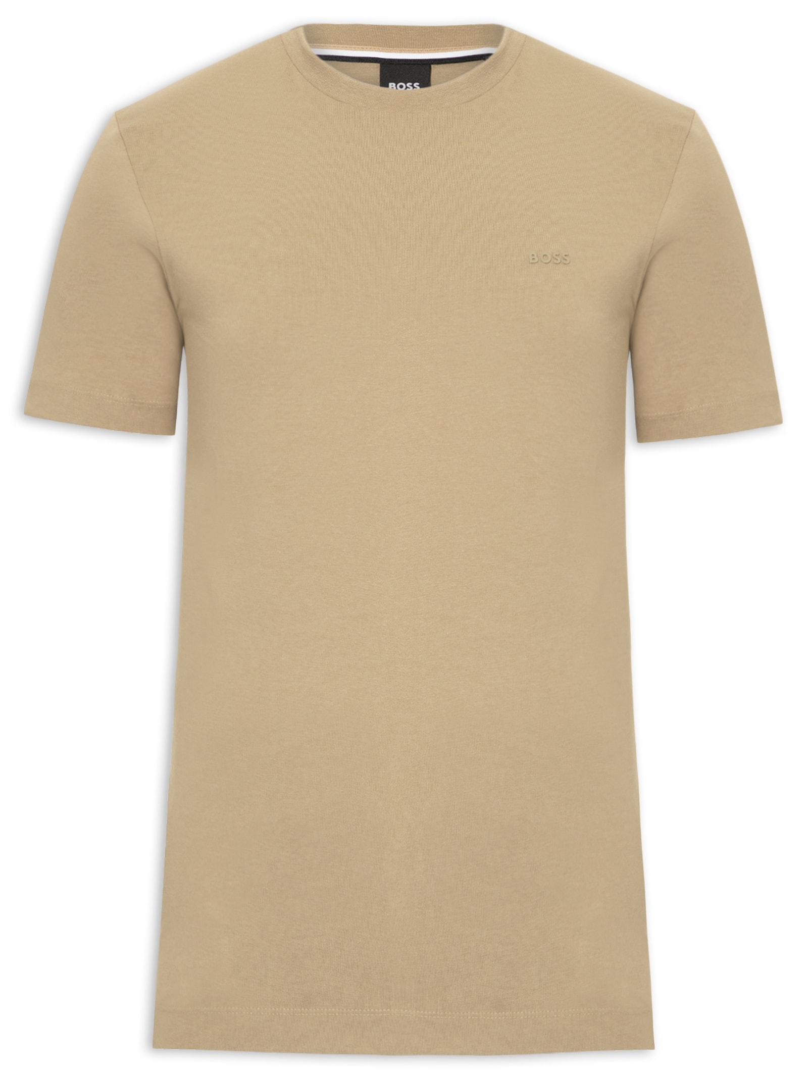 Camiseta Masculina Cotton Jersey Crew Neck Thompson Bege Boss