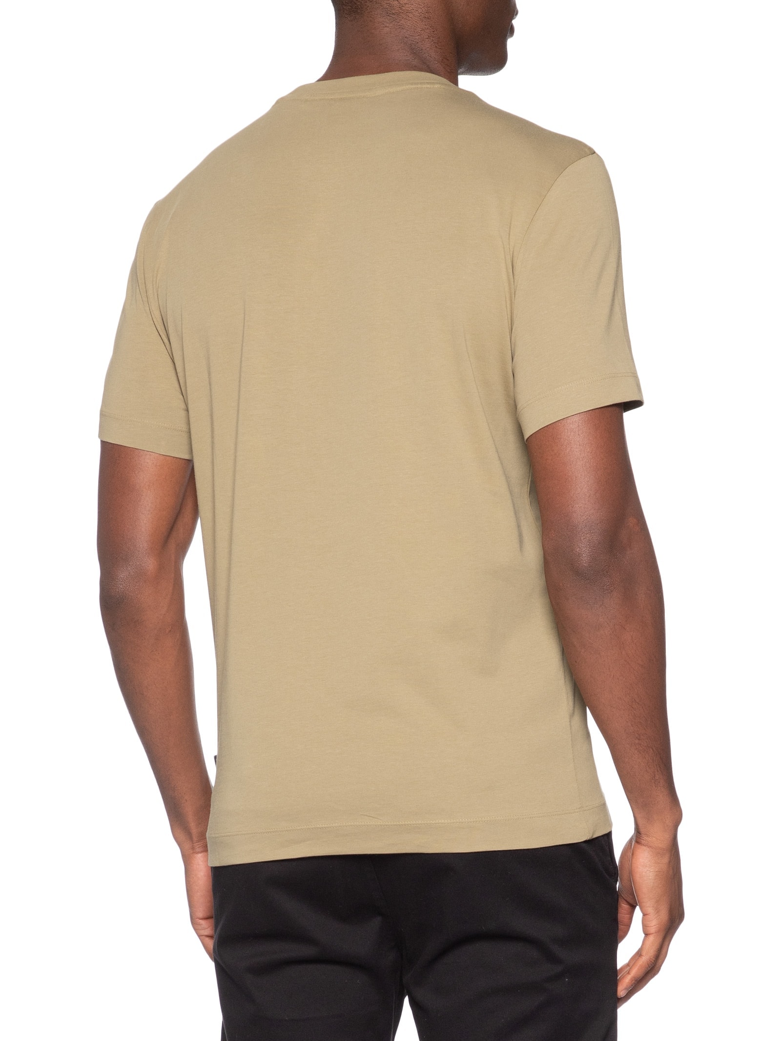 Camiseta Masculina Cotton Jersey Crew Neck Thompson Cáqui Boss
