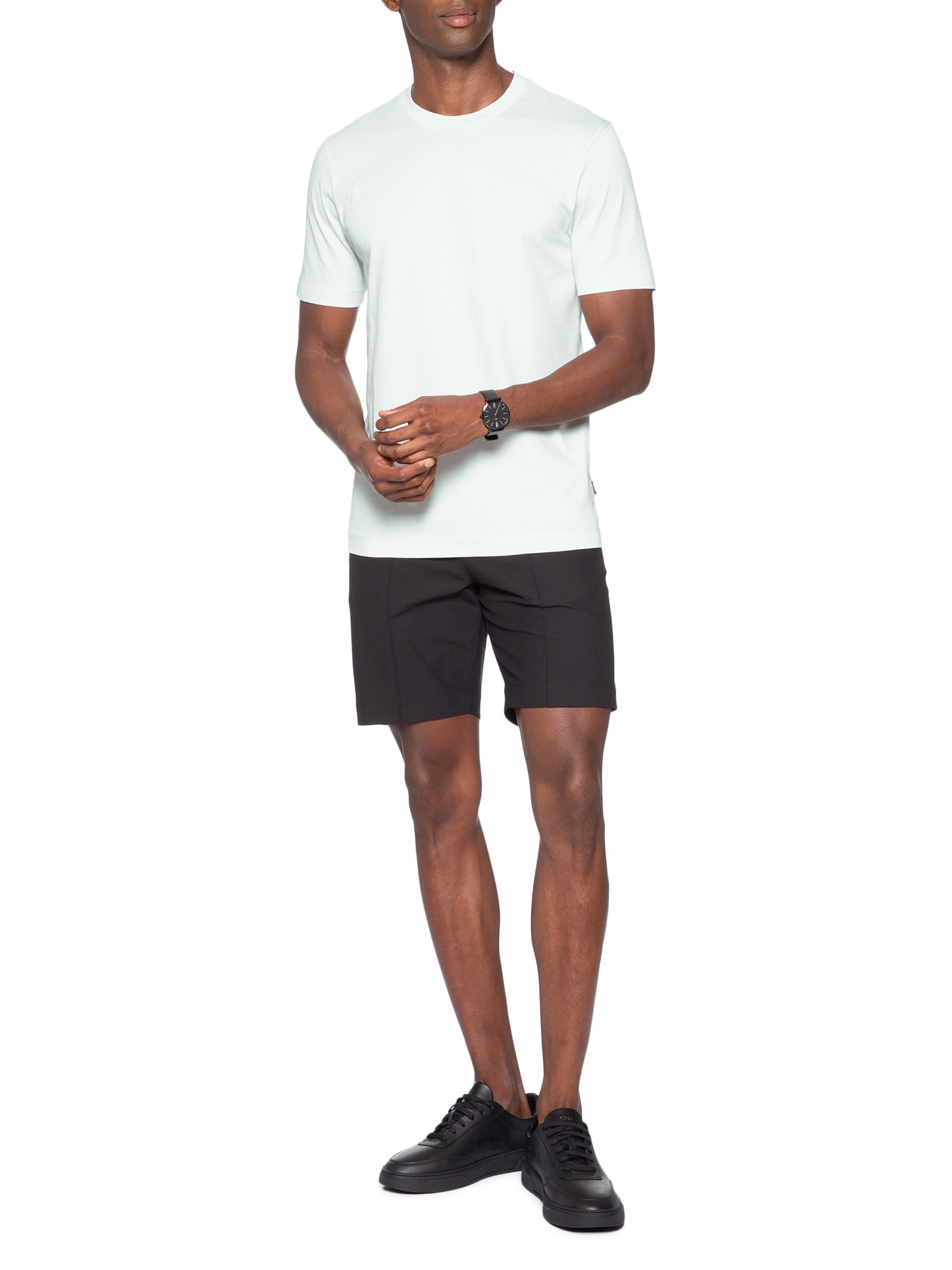 Camiseta Masculina Cotton Jersey Crew Neck Thompson Verde Claro Boss