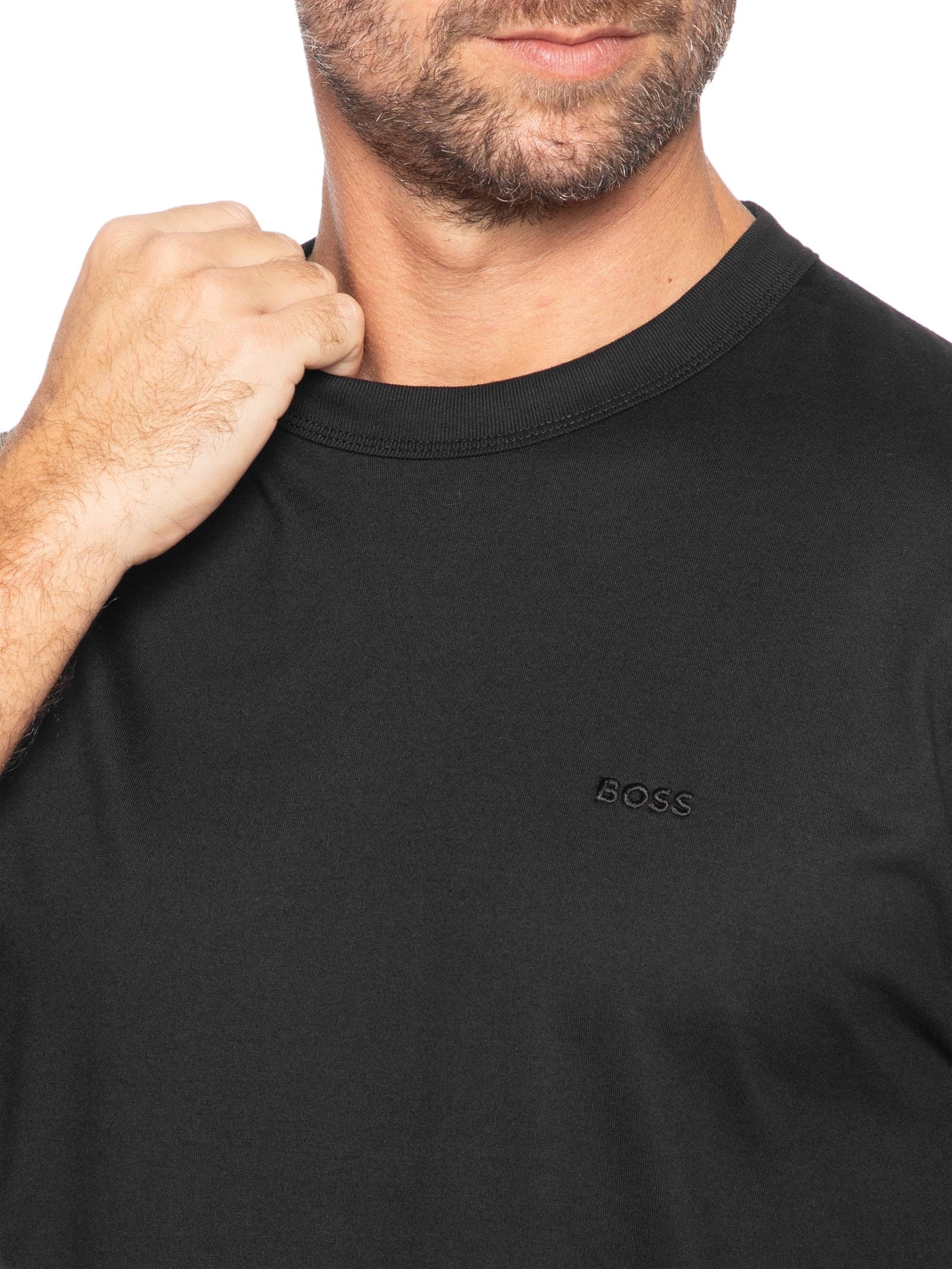 Camiseta Masculina Cotton Jersey H-Taut 15 Preto Boss