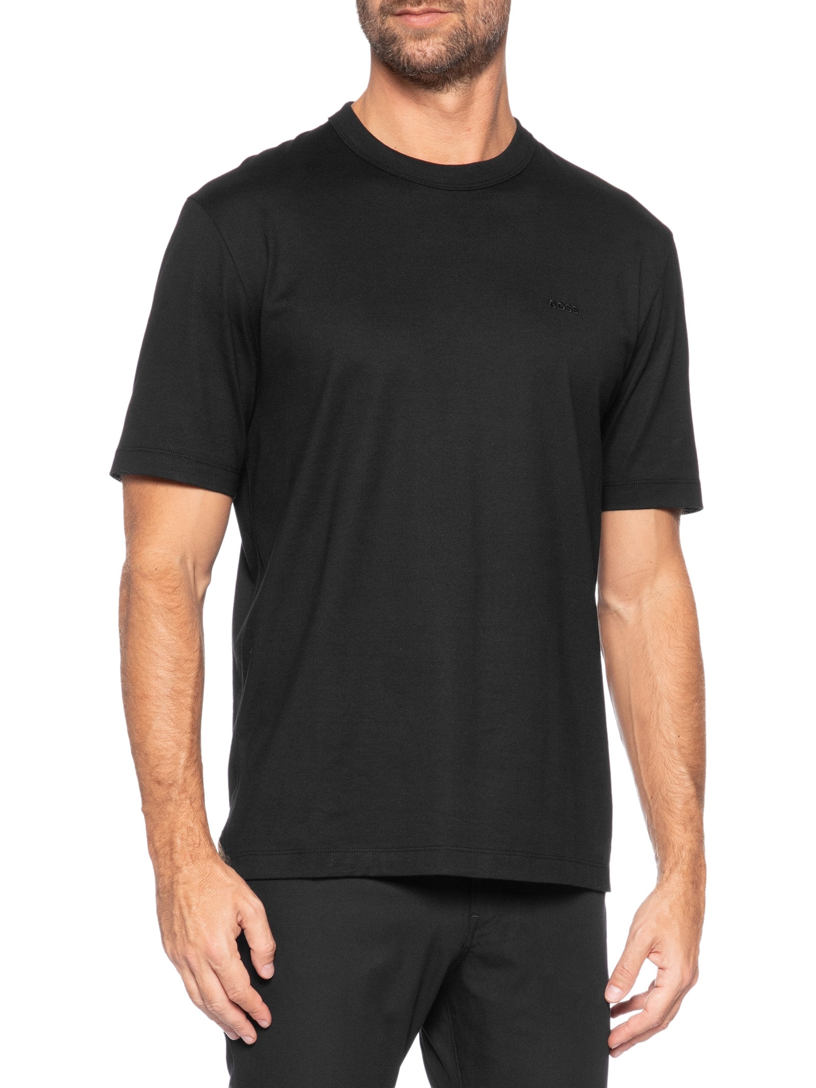 Camiseta Masculina Cotton Jersey H-Taut 15 Preto Boss