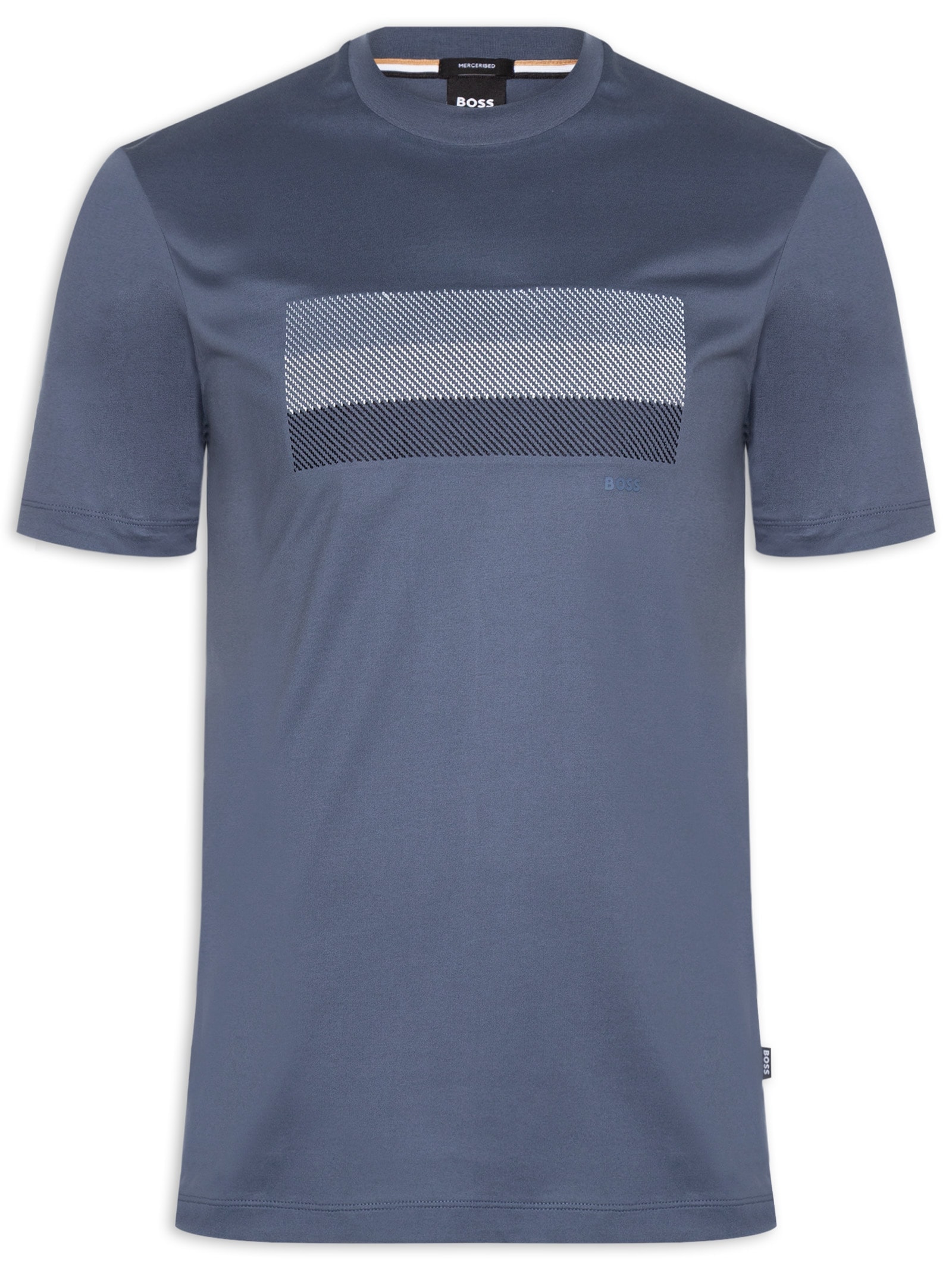 Camiseta Masculina Cotton Jersey Stripe Artwork C-Taut 10 Azul Boss