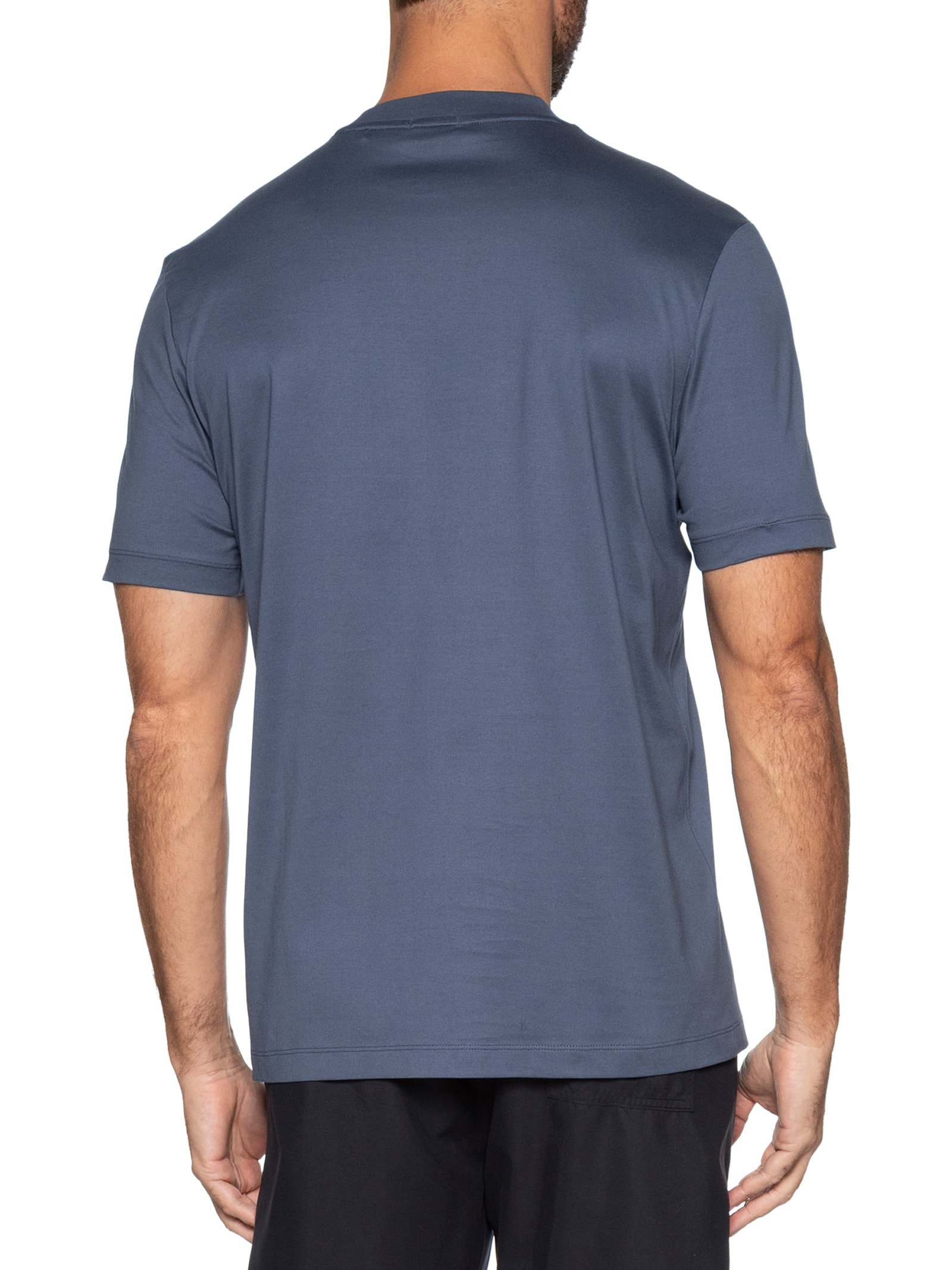 Camiseta Masculina Cotton Jersey Stripe Artwork C-Taut 10 Azul Boss