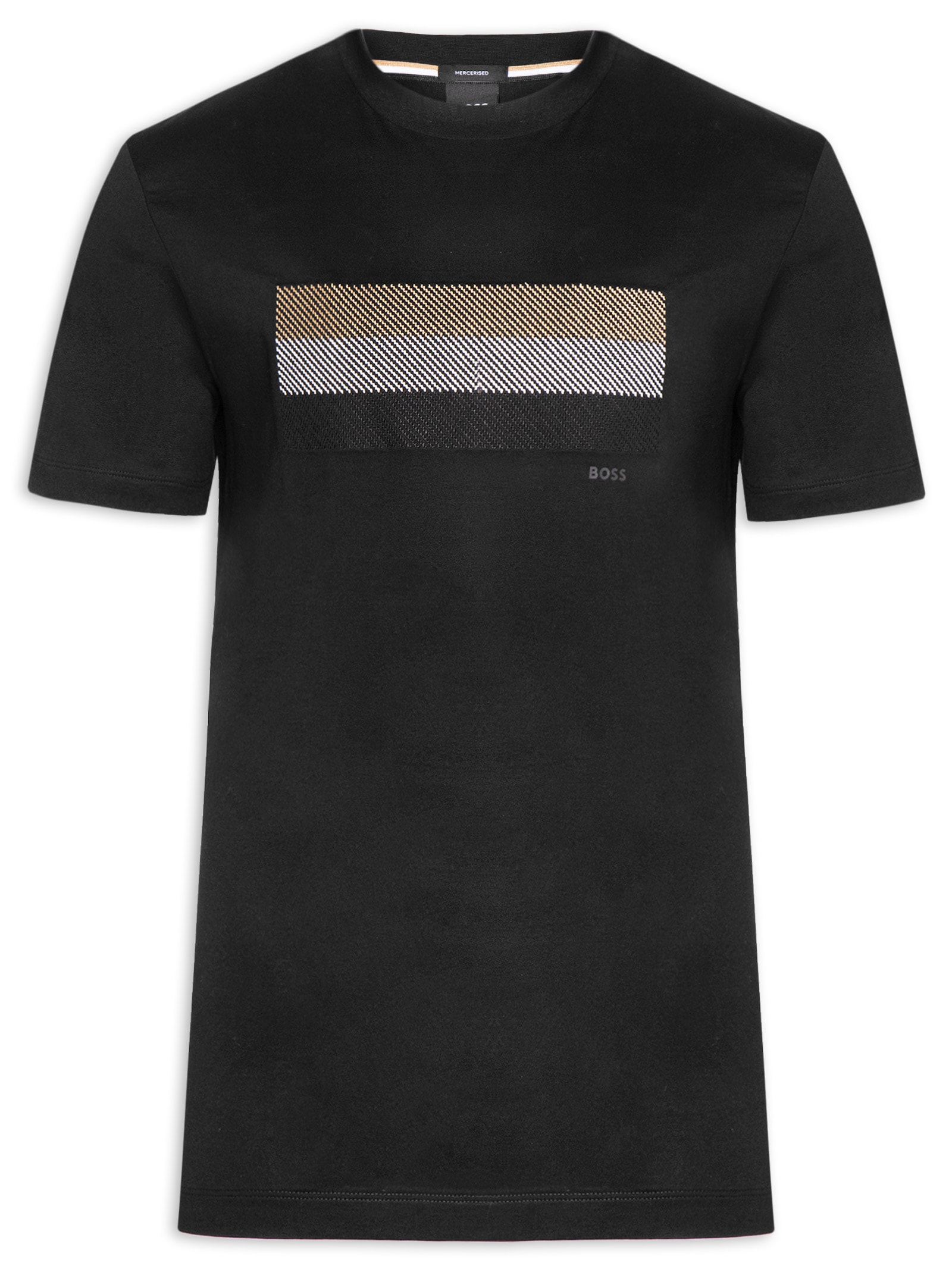 Camiseta Masculina Cotton Jersey Stripe Artwork C-Taut 10 Preto Boss