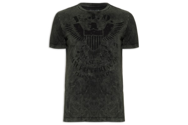 Camiseta Masculina Cotton Marble Coat Of Arms Classic - Verde