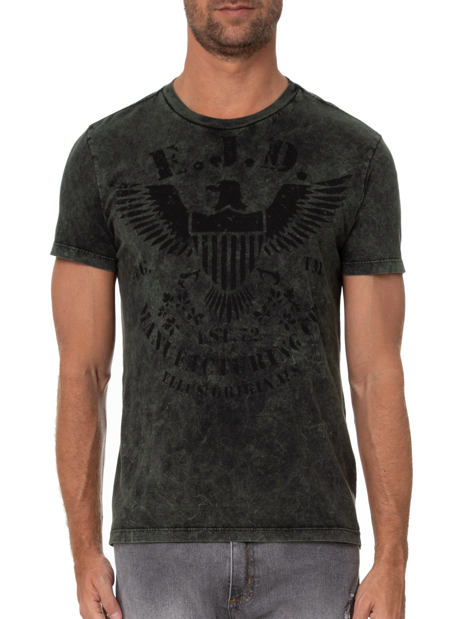 Camiseta Masculina Cotton Marble Coat Of Arms Classic Verde Ellus