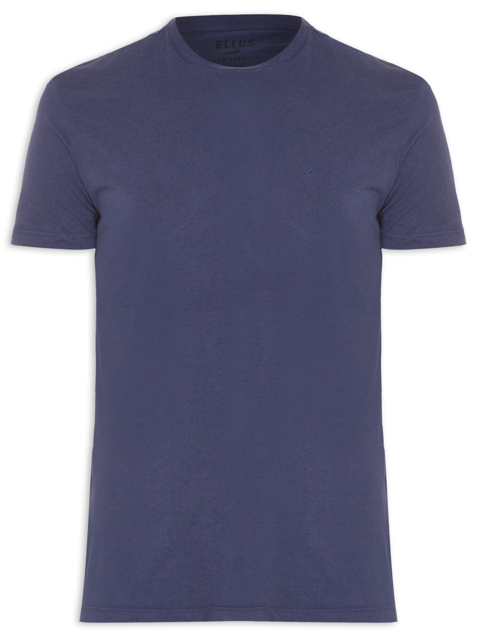 Camiseta Masculina Cotton Melange Easa Classic Manga Curta Azul Ellus