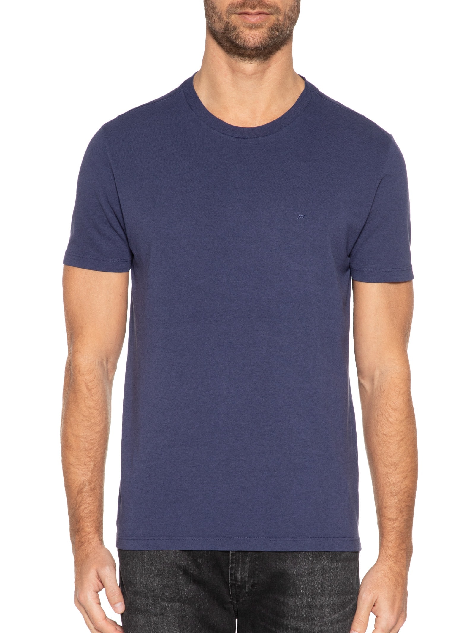 Camiseta Masculina Cotton Melange Easa Classic Manga Curta Azul Ellus