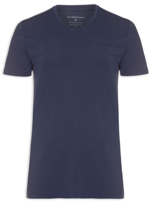 Camiseta Masculina Cotton Premium V – Azul