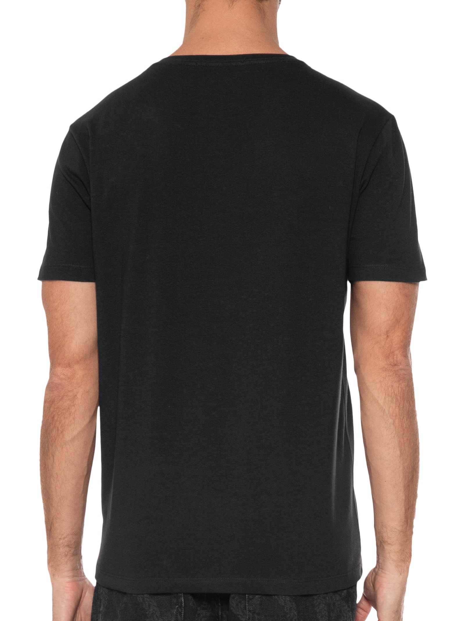 Camiseta Masculina Cotton Slim Easa Outline Classic Manga Curta Preto Ellus