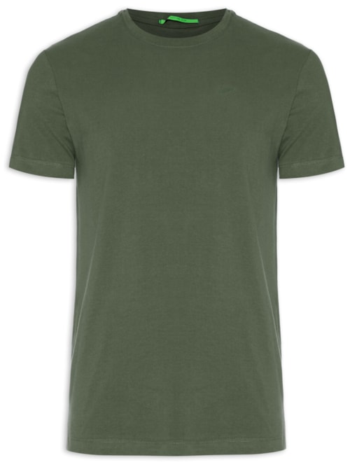 Camiseta Masculina Cotton Slim Easa Outline Classic Manga Curta - Verde