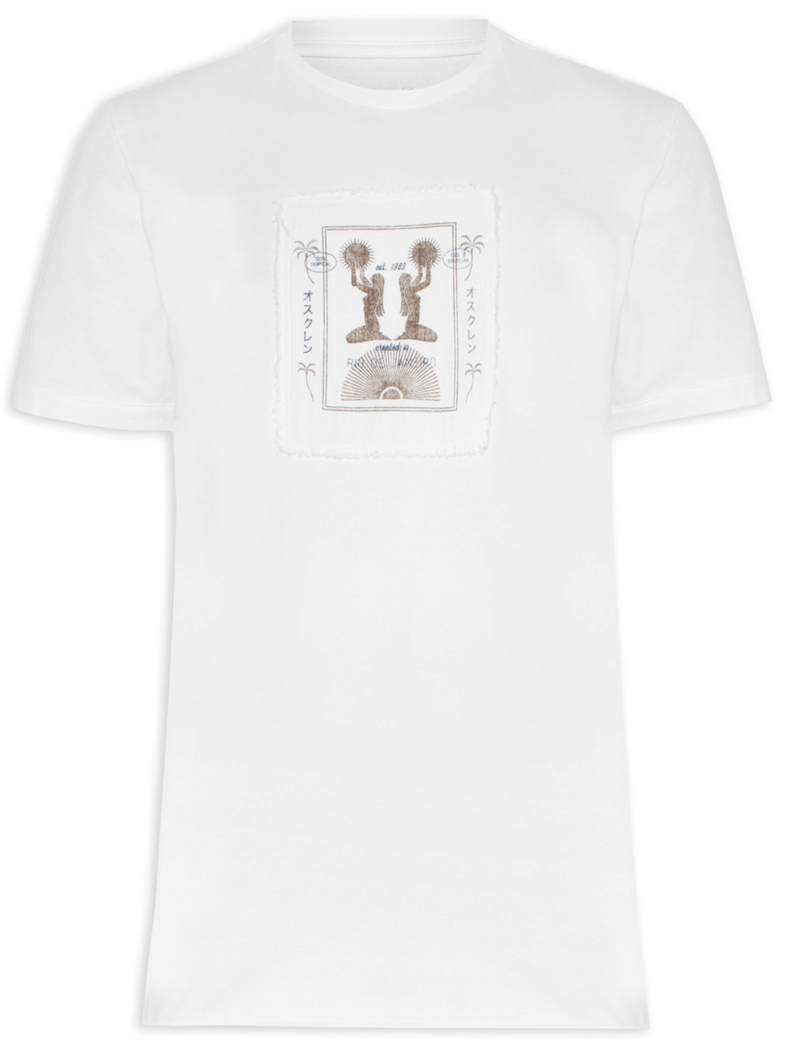 Camiseta Masculina Cotton Trace Manga Curta Branco Osklen