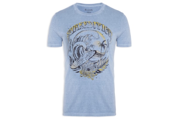 Camiseta Masculina Cotton Washed Surf Edition Classic Mc - Azul