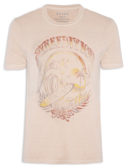 Camiseta Masculina Cotton Washed Surf Edition Classic Mc – Bege