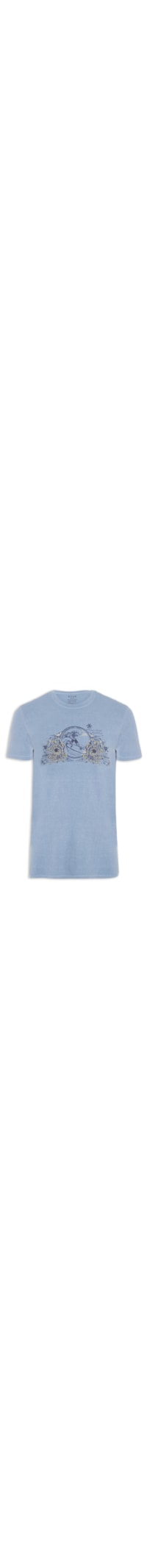Camiseta Masculina Cotton Washed Surf Flowers Classic - Azul