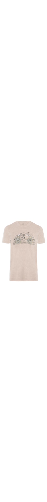 Camiseta Masculina Cotton Washed Surf Flowers Classic - Bege