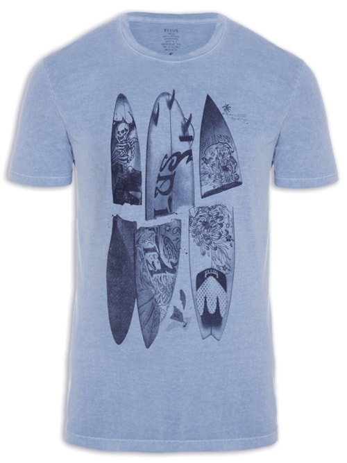 Camiseta Masculina Cotton Washed Surfboard Classic – Azul