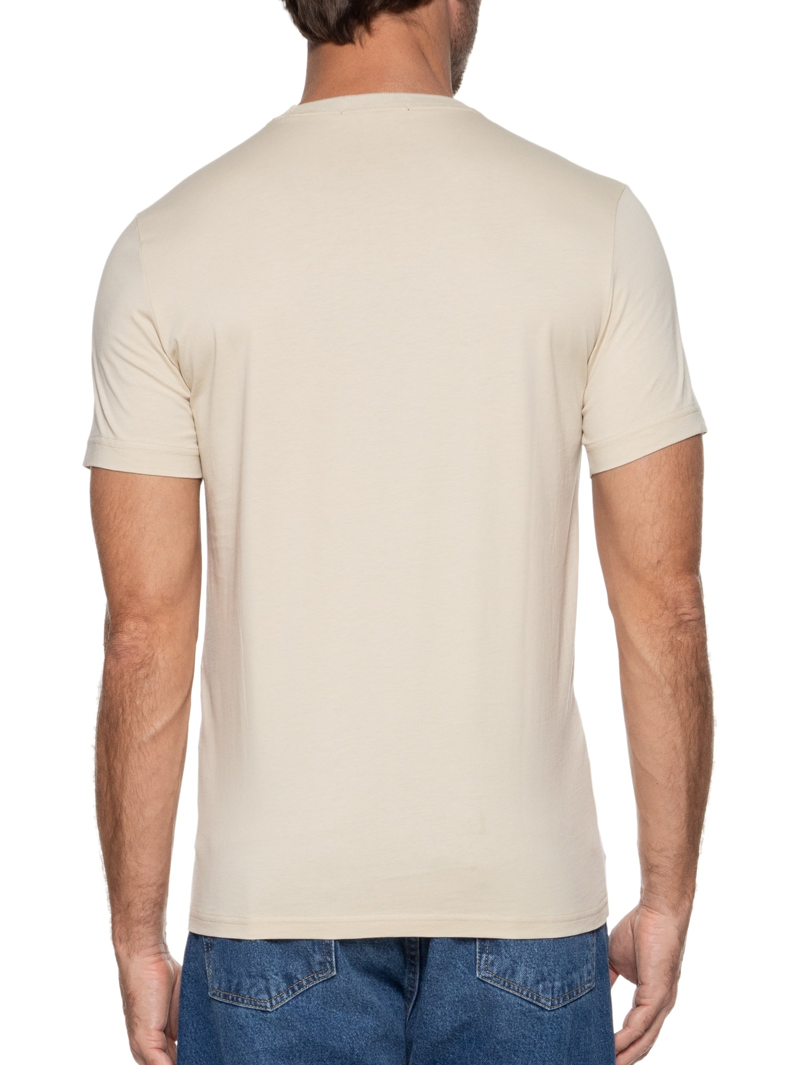 Camiseta Masculina Crew Neck Bege Fred Perry