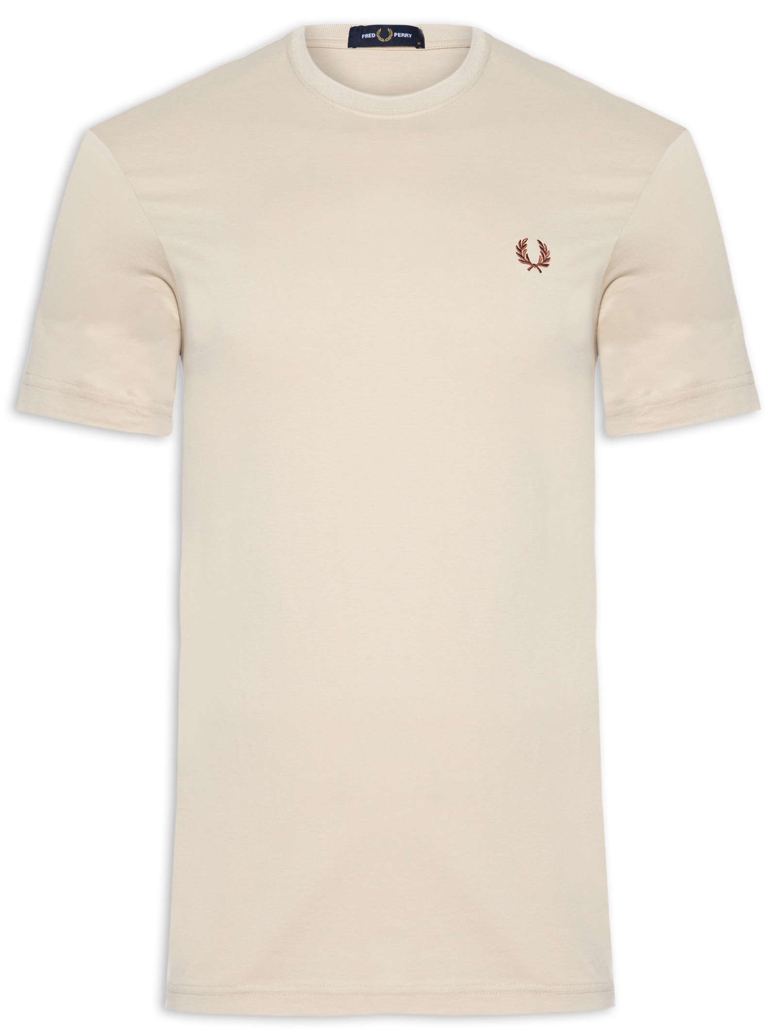 Camiseta Masculina Crew Neck Bege Fred Perry