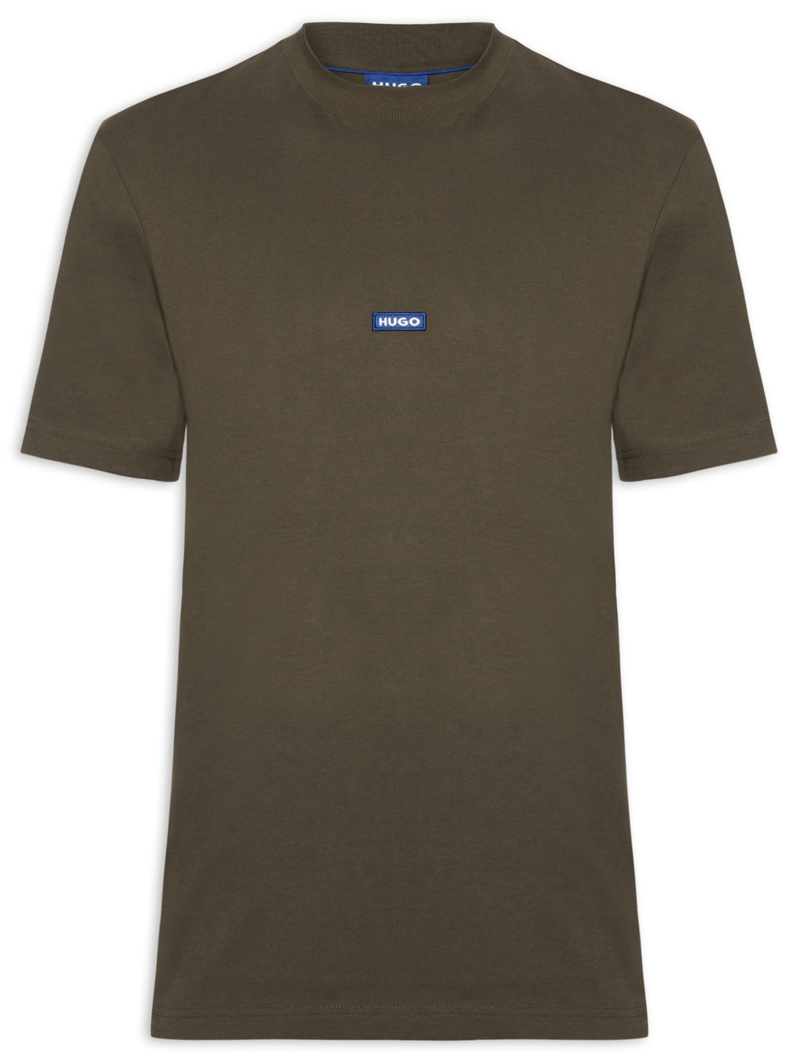 Camiseta Masculina Crew Neck Blue Logo Nieros Marrom Hugo
